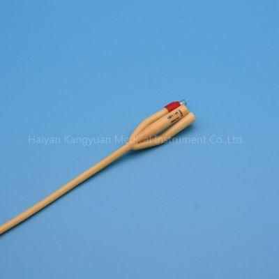 Silicone Coated Latex Foley Catheter with Rubber Valve or Plastic Valve