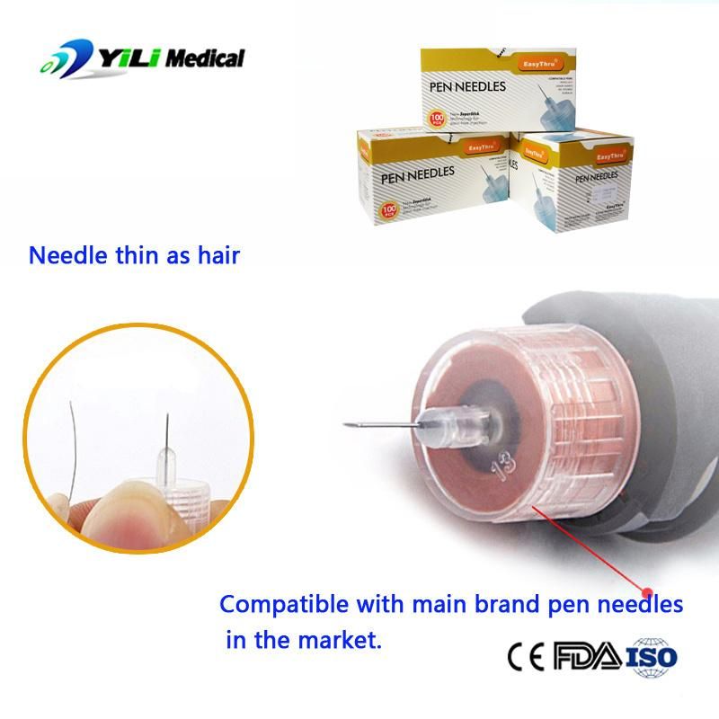 Diabetic Insulin Pen Needle Size 29g 30g 31g 32g 33G CE and ISO Certificated
