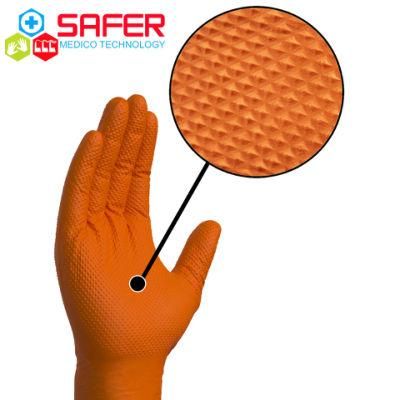 Disposable Diamond Pattern Texture Nitrile Glove for Work
