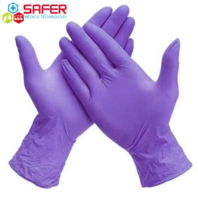 Medical Violet Nitrile Examination Gloves Violet Powder Free