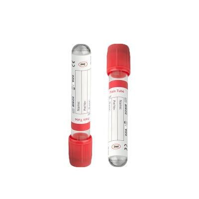 Red Top Vacuum Blood Collection Plain Tube Non PRO-Coagulation Tube with CE