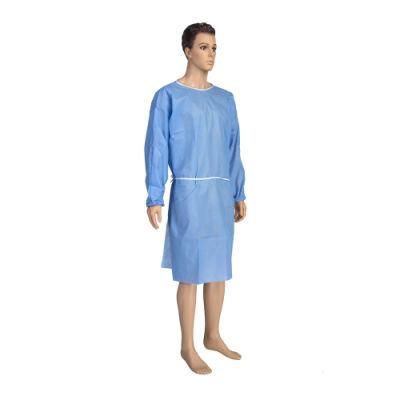 Non Medical Disposable SMS Isolatin Gown Fluid-Resistance SMS Patient Gown