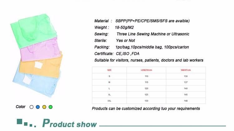 Cheap 17g Non Woven PP Isolation Gown, Visitor Gown