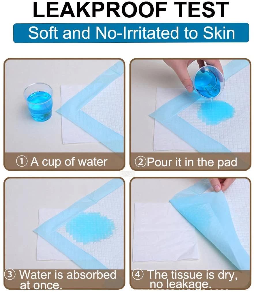 Blue Disposable Waterproof Absorbent Underpad Incontinence Chux Pads for Adults Children Pets