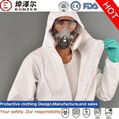 Type5 /Type 6 CE ISO Ukca Approved Medical Coveralls Anti-Virus Protecting Clothing for Industrial Hospital Use