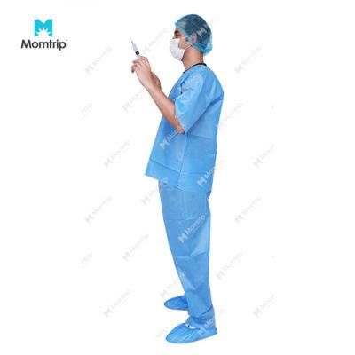 Disposable Hospital Doctors Patient Uniform Medical V-Neck Scrub Suit Sets