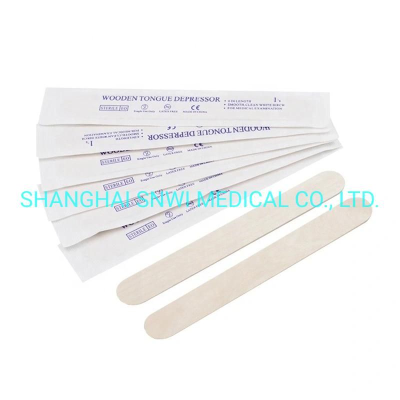 Sterilized Medical Disposable White Birch Wood Tongue Depressor Used in Hospital