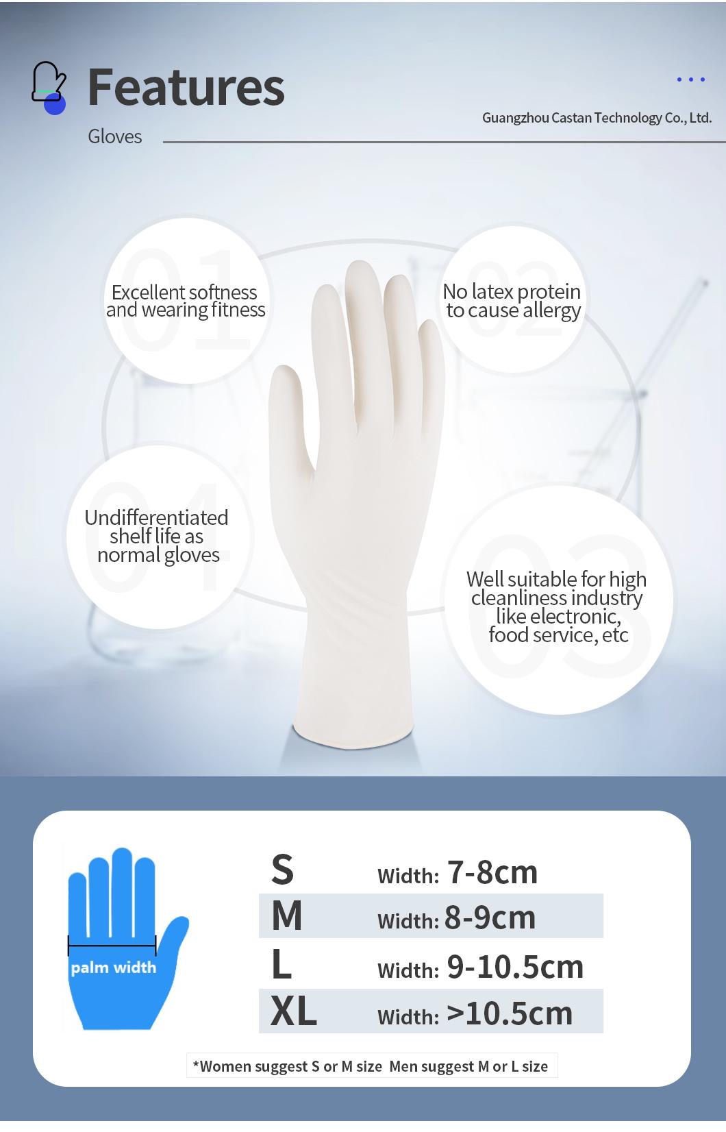 General Medical Supplies Powder Free Non Sterile Latex Disposable Medical Examination Gloves