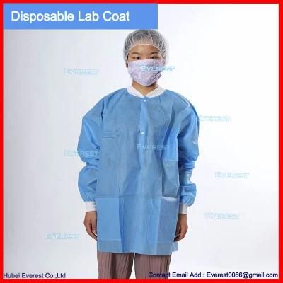 Non Woven Laboratory Gown with Knitted Collar