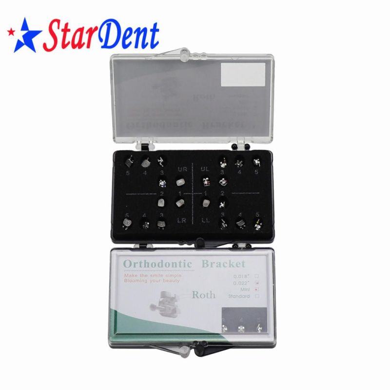 New Package Orthodontic Materials Mesh/ Monoblock Dental Metal Brackets with Mini /Roth