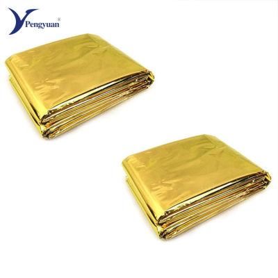 62&quot; Long 82&quot; Width Emergency Foil Silver &amp; Gold Mylar Thermal Blanket