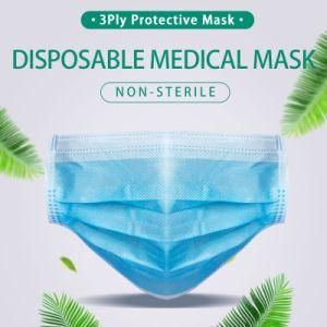 Face Mask Manufacturer Light Blue Face Shield Mask 3 Ply Disposable Medical Mask
