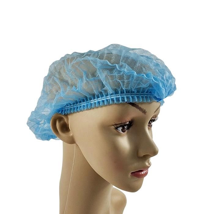 Dust Proof Protective Isolation Elastic 21′′ Non-Woven Polypropylene Healthcare Cleanroom Manufacturer Surgical Clinic Disposable Mob Caps