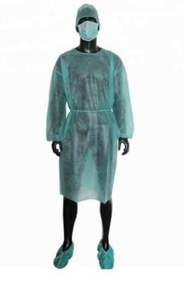 Isolation Insulation Barrier AAMI Non Woven Polypropylene Sterilized Disposable Long Sleeve PPE Gown