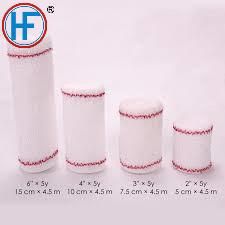 Mdr CE Approved Cotton Disposable Hemostasis Red Line Dressing Cotton Crepe Bandage