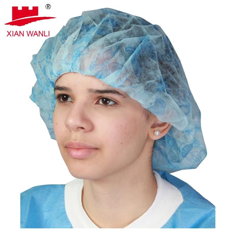 Disposable Nonwoven Clip Bouffant Cap with Elastic Band for Industry
