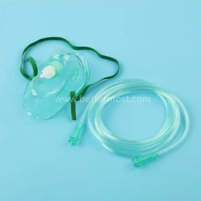 High Quality Dehp Free Oxygen Mask with Connecting Tube Size S/M/L/XL