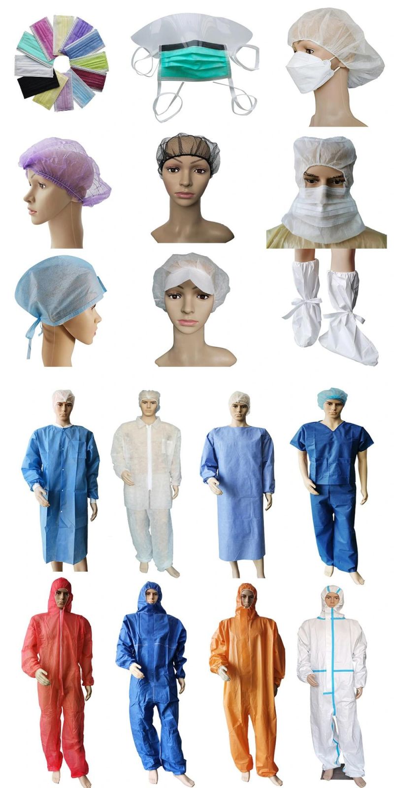 Elastic Cleanroom Healthcare Non-Woven Hygiene 21′′ Polypropylene Breathable Nursing Disposable Head Cap