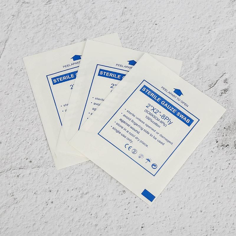 CE Certification Swab Gauze Sheet Disposable Gauze Sheet 5*5cm Single First Aid Kit Accessories 8 Layers Independently