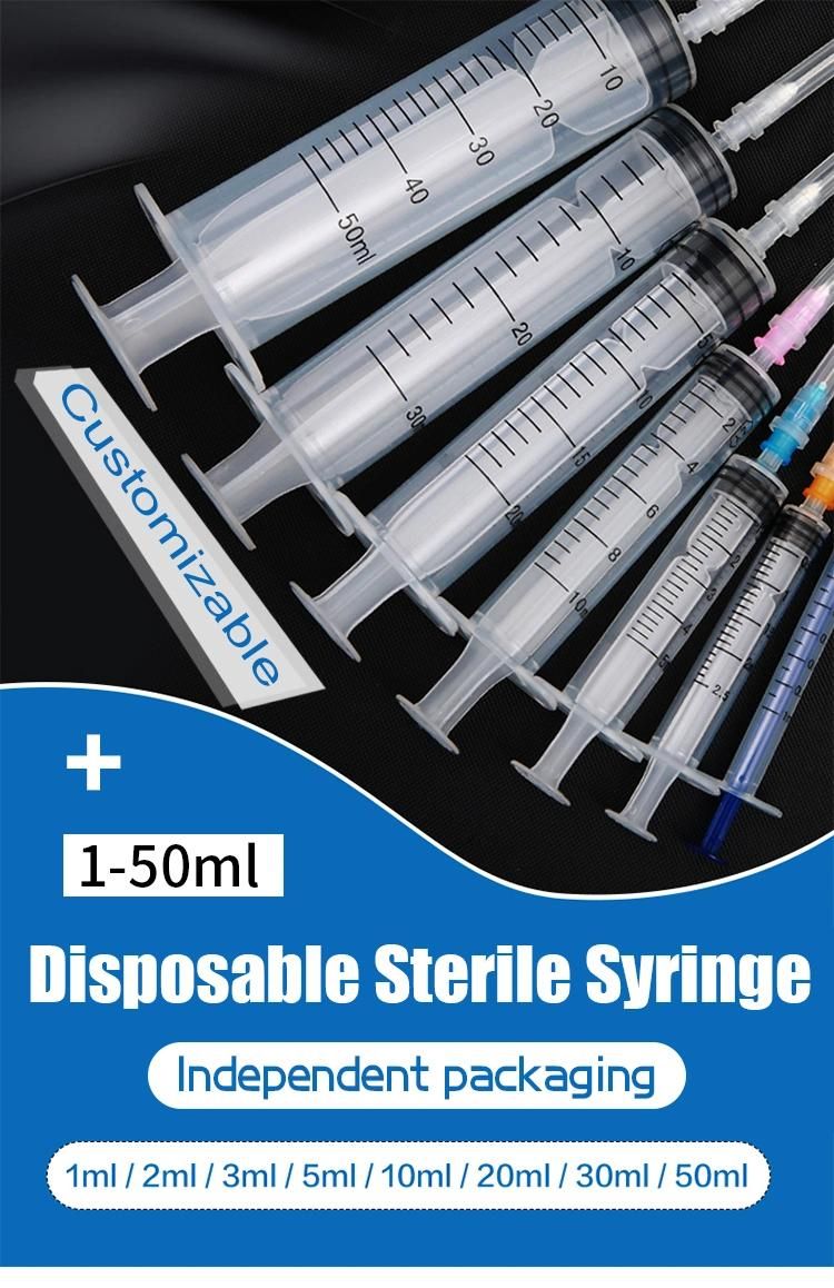 Sterilize Transparent 3 Part Disposable Plastic Syringe with Needle