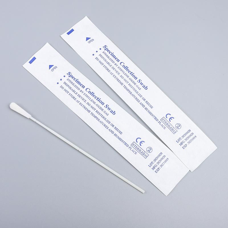 Medical Disposable Oropharynx Sterile Sampling Plastic Flocked Swabs