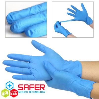 Blue Nitrile Gloves From Malaysia with Powder Free