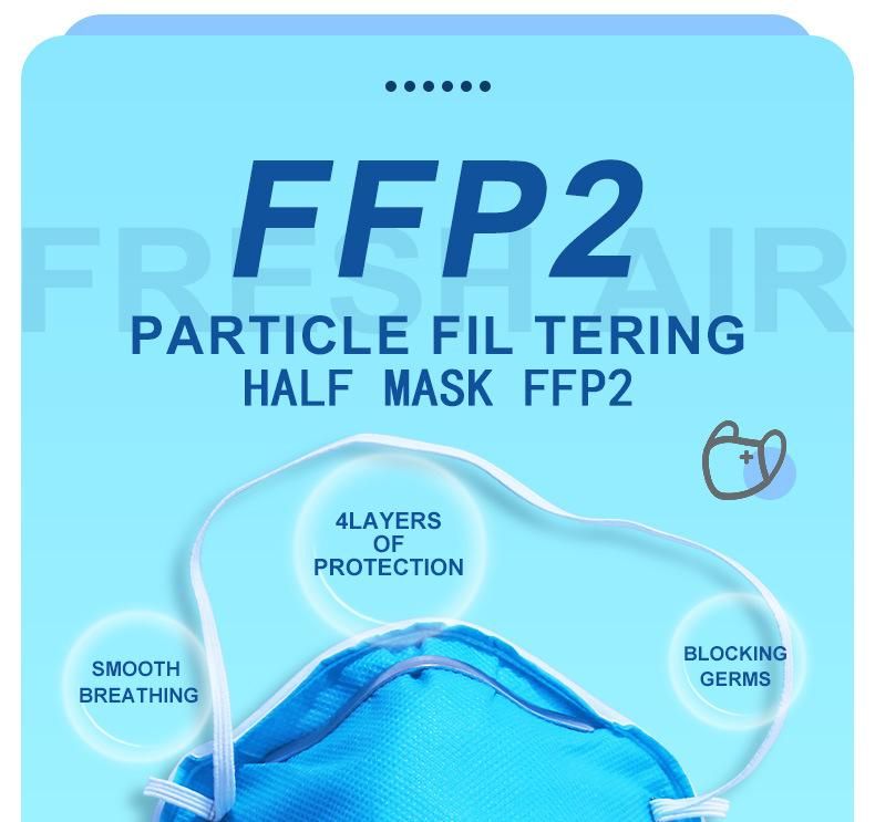 New Designed Colorful Disposable Respirator Filtering 5 Layer En 149 Face Mask FFP2 Color Mask
