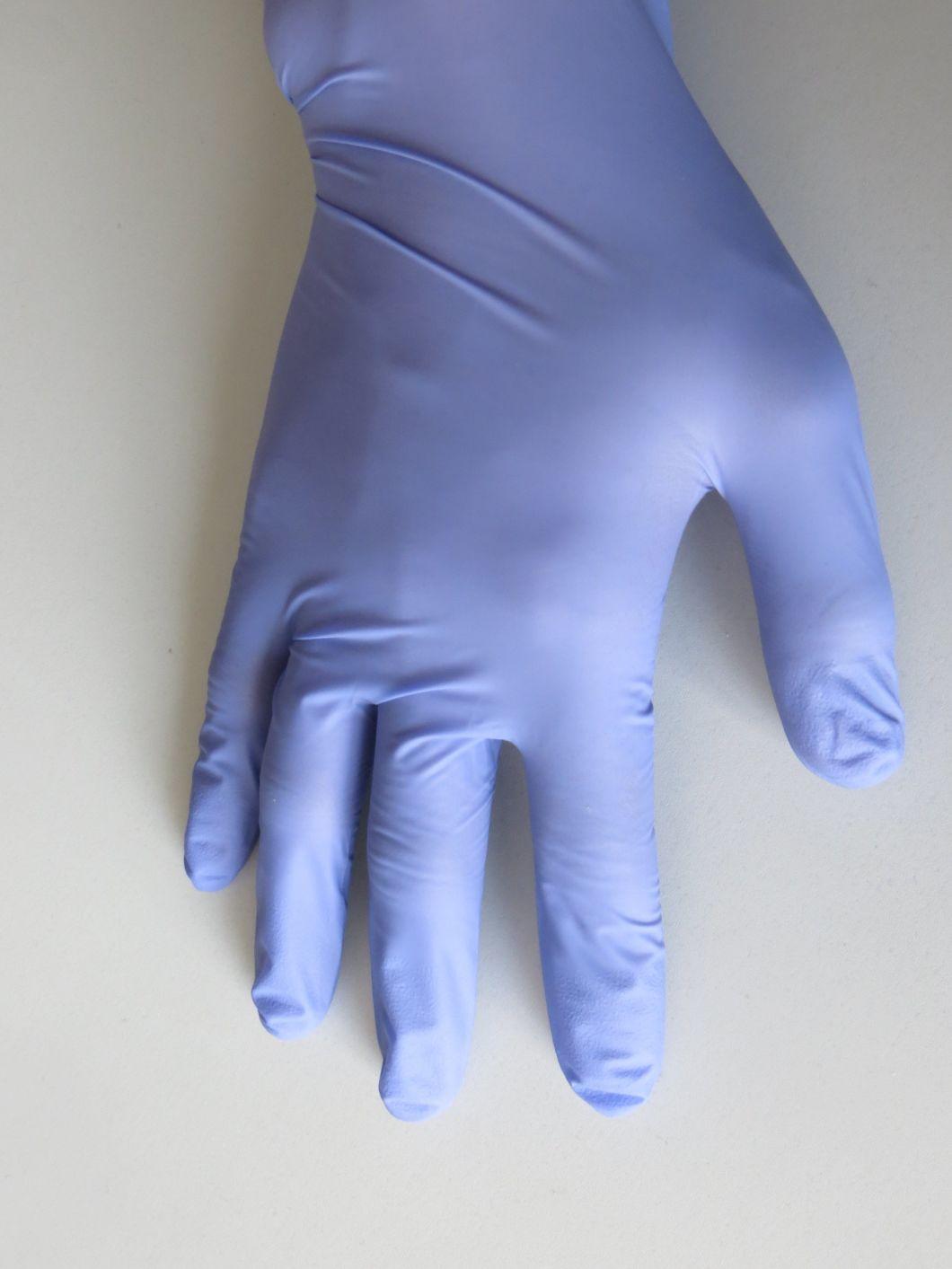 Violet Color Disposable Powder Free Nitrile Gloves for Medical Use