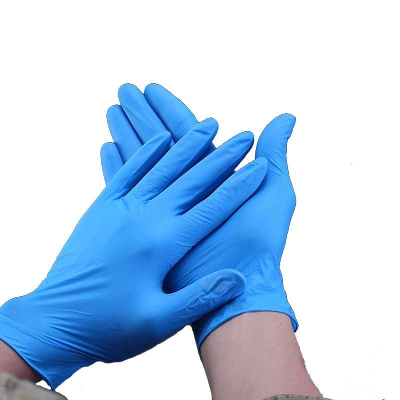 Disposable Nitrile Blue Safety Examination Protective Gloves