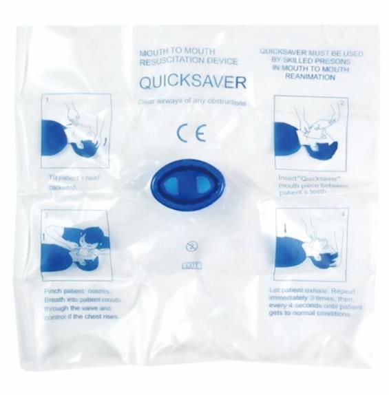 Disposable Face Shield CPR Mask Key Chain with One-Way Valve