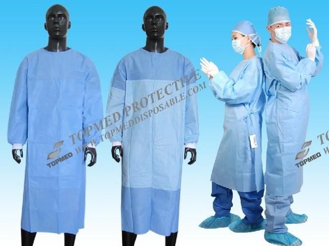 Elastic Cuffs/Knitted Cuff Hot Sale SBPP/PE/PP+PE/SMS Isolation Gown/Surgical Gown Cheap