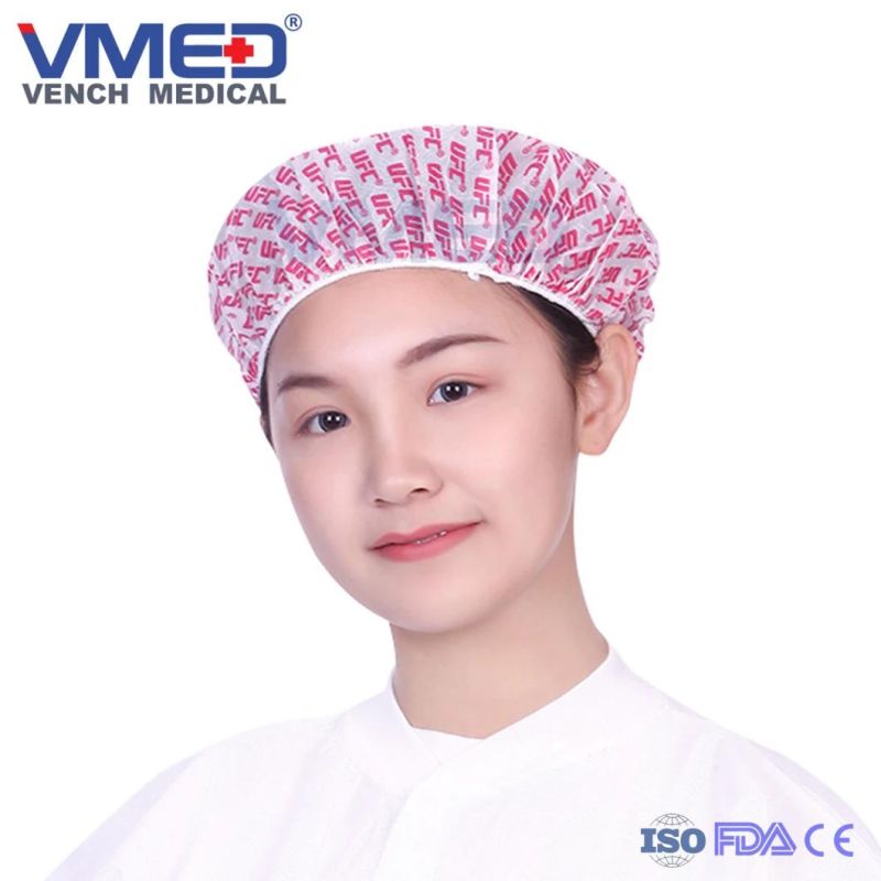 Wholesale Disposable Non-Woven Printed Bouffant Cap