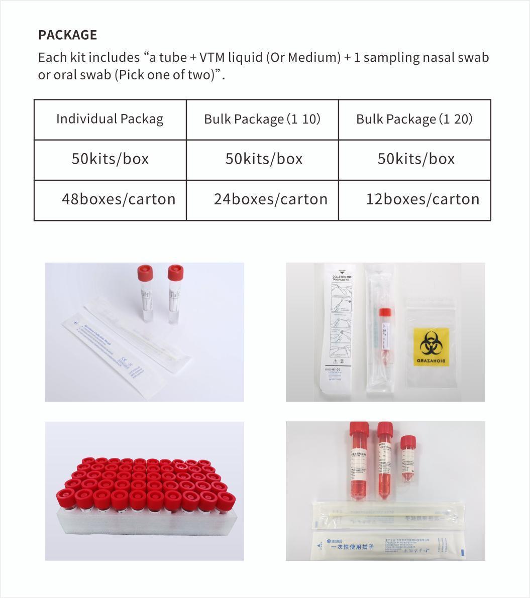 Virus Collection Kit Tube and Nasal and Oral Throat Swab