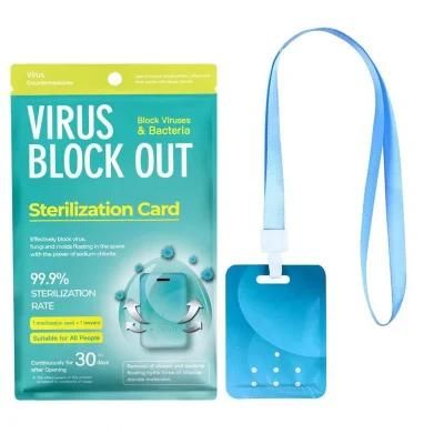 Have in Stock 60 Days Body Air Space Portable Virus Block out Neck Sanitization Disinfection Sterilization Card