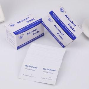 High Quality Small Packet Sting Relief Non Woven 70% Isopropyl Pad Bleached White Cotton