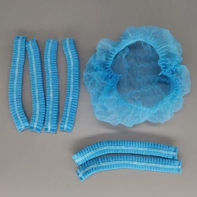 14G Per M2 Blue Color 21&quot; Elastic Disposable Medical Non Woven Fabric Strip Cap