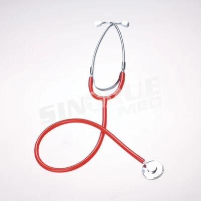 Hospital Clinic Diagnosis Equipment Red Pediatric Single Head Stethoscope