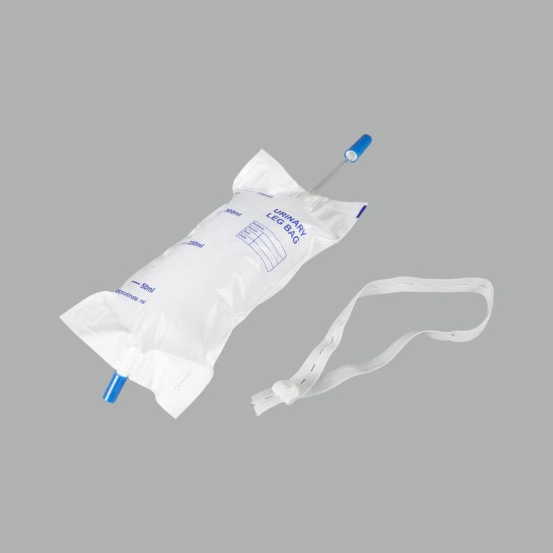 Medical Disposable Urine Collection Bag Urinary Leg Bag Container 750ml CE Pull Push Valve with Belt