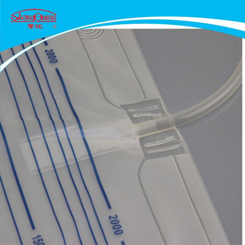 CE ISO Approved Disposable Pull-Push Valve Urine Bag for Adult