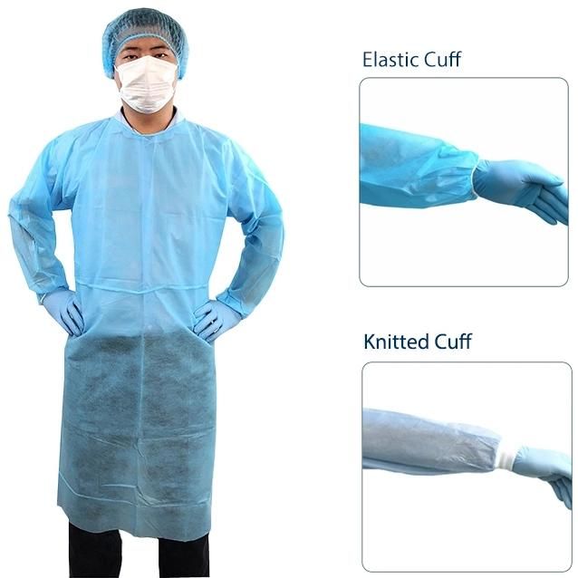 Disposable Medical Gown Protective Gown Non Woven PP/SMS/PP+PE Gown for Vistior /Doctor/Nurse/Patient