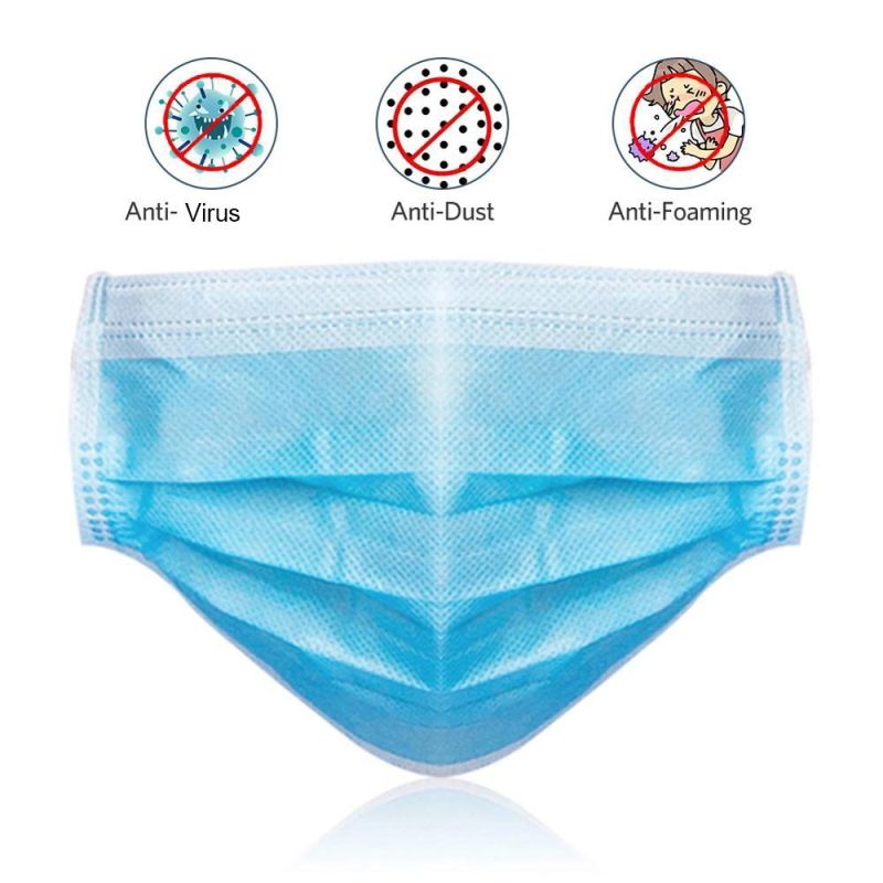 3ply Nonwoven Disposable Surgical Mask Type Iir