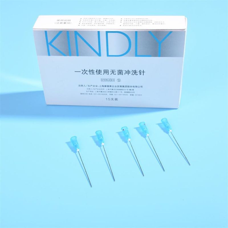 Disposable Sterile Flushing Needle for Injection, Micro-Rectification, Oral and Ophthalmology, Blunt Needle with Graduated Sterile Flushing Needle