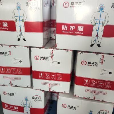 China Excellent Konzer Carton Sterilized and No Sterile Nonwoven Coverall