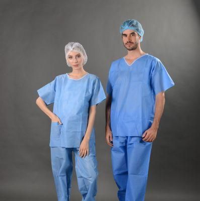 Disposable Nonwoven Hospital Patient Gown Protective Scrub Suit