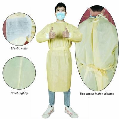 Yellow PP Safety Clothing Civil Use Disposable Isolation Gown