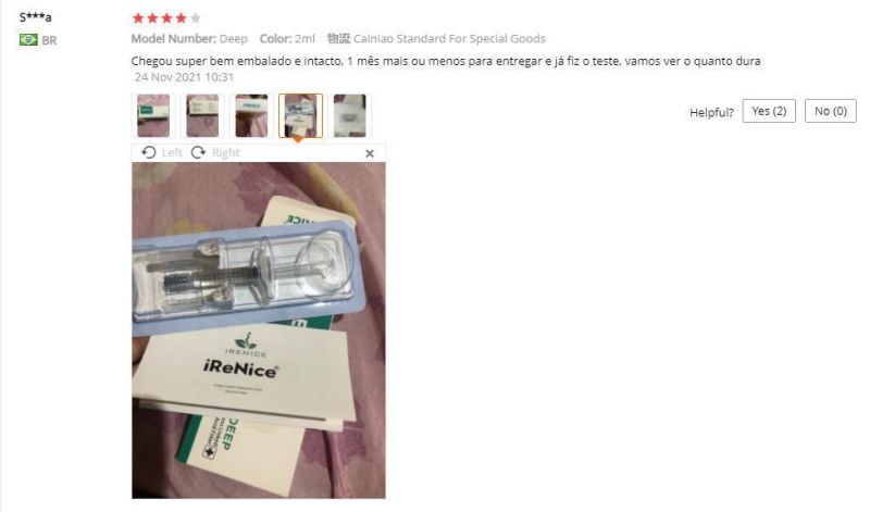 Irenice Sodium Hyaluronate Acid Gel for Plastic Surgery Cheek Nose up Dermal Facial Filler for Beauty Use