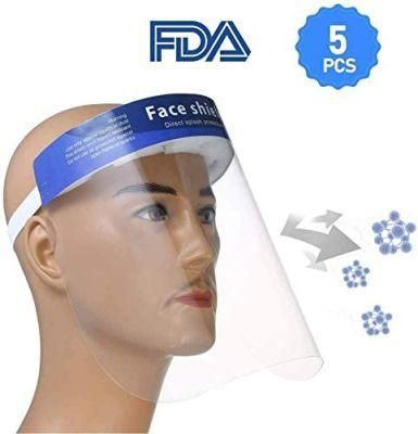 Plastic Face Shield Protect Eyes and Face with Full Protective Clear Film Elastic Band and Comfort Sponge Dental Face Shield