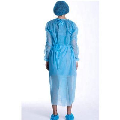 Protective PP PE 40GSM Laminated Waterproof Disposable Isolation Gown