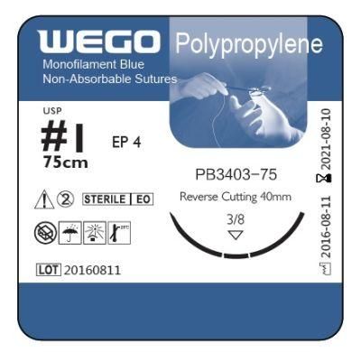 Blue Polypropylene Surgical Sutures with Big Size