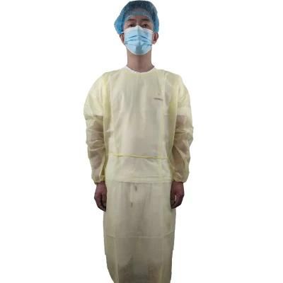 Disposable Yellow Isolation Gown Non-Woven Blue PP Gown